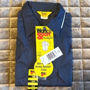 Men's Navy Button Down Short Sleeve Shirt